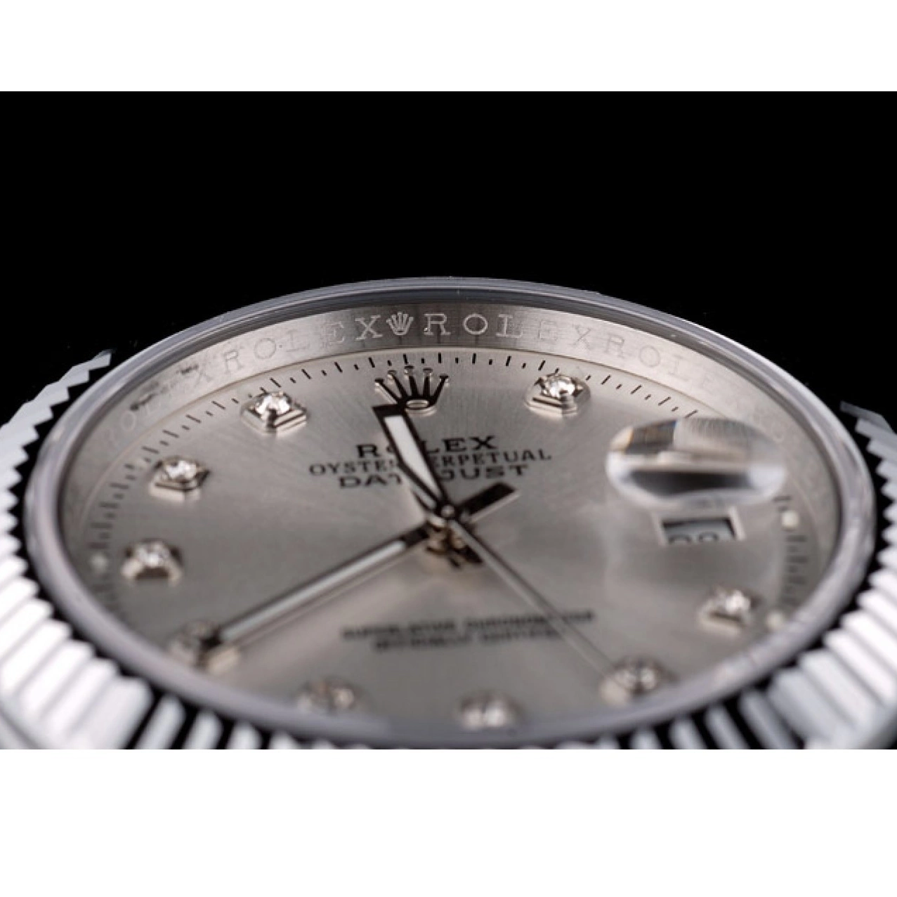 AAA replica watch Stainless Swiss Steel Silver Rolex DateJust 41996 Dial Ribbed Bezel 0713